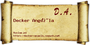 Decker Angéla névjegykártya